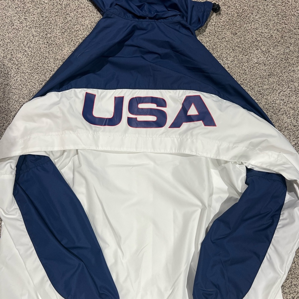 USA Blue and White Vintage Windbreaker Jacket